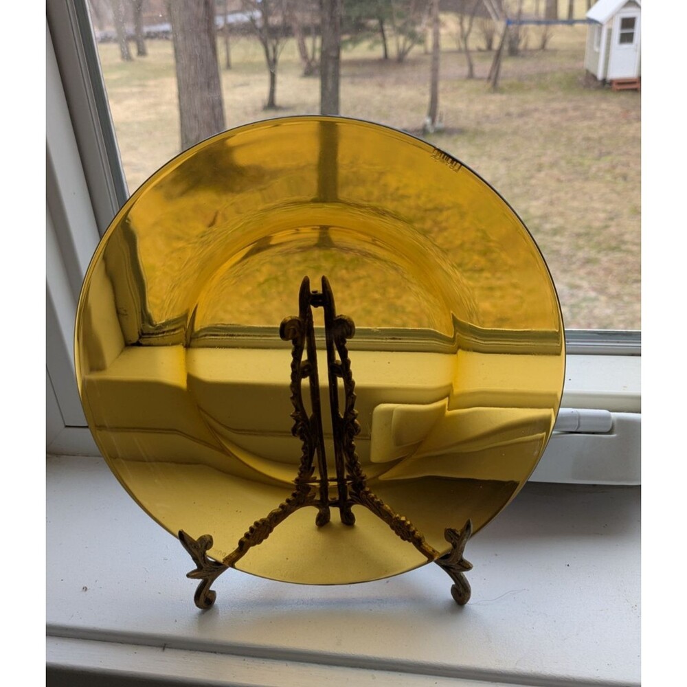Set of 4 Vintage 70s Duralex France Amber Glass Salad Plates 7.5''